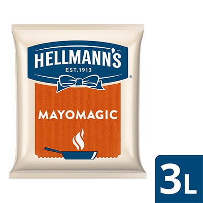 Hellmann's Mayo Magic Pouch 3L - Hellmann's Mayo Magic, pilihan tepat dengan rasa mayo lezat untuk beragam hidangan panas!