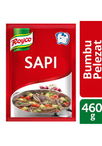 Royco Bumbu Pelezat Rasa Sapi 460g - Royco, dengan daging & rempah berkualitas untuk hasilkan kaldu mantap, penuh citarasa!