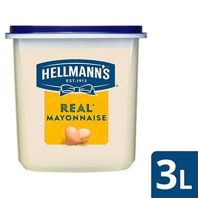 Hellmann's Real Mayonnaise Tub 3L - Hellmann's Real Mayonnaise, with a delicious balanced taste and a creamy texture, the best choice for your cooking!