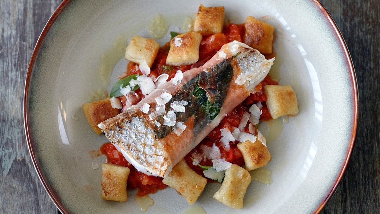 Seabass Saltimbocca with Gnocchi – - Recipe