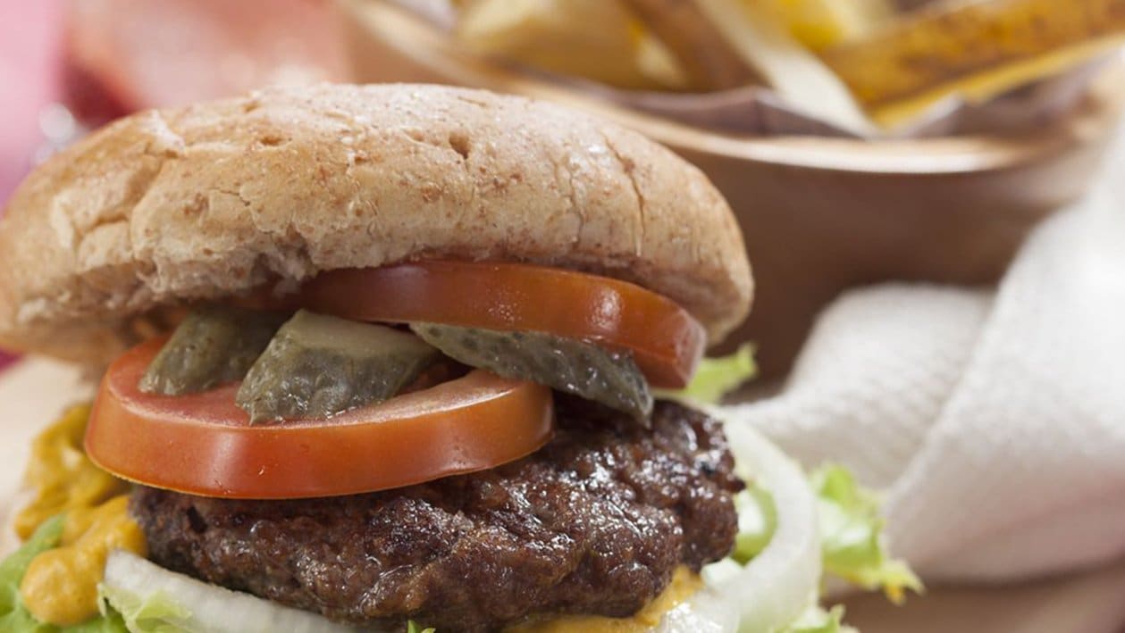 Wheat Burger with Grilled Potato – - Recipe