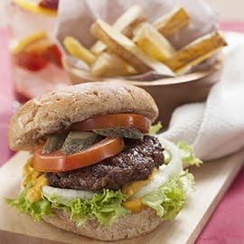 Burger Gandum dengan Kentang Panggang Burger Gandum dengan Kentang Panggang