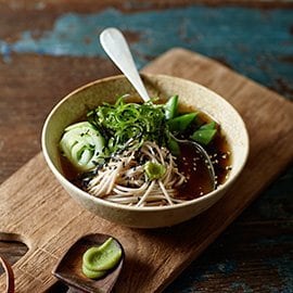Poached Beef Tenderloin with Green Tea Noodles and Seaweed Salad Poached Beef Tenderloin with Green Tea Noodles and Seaweed Salad
