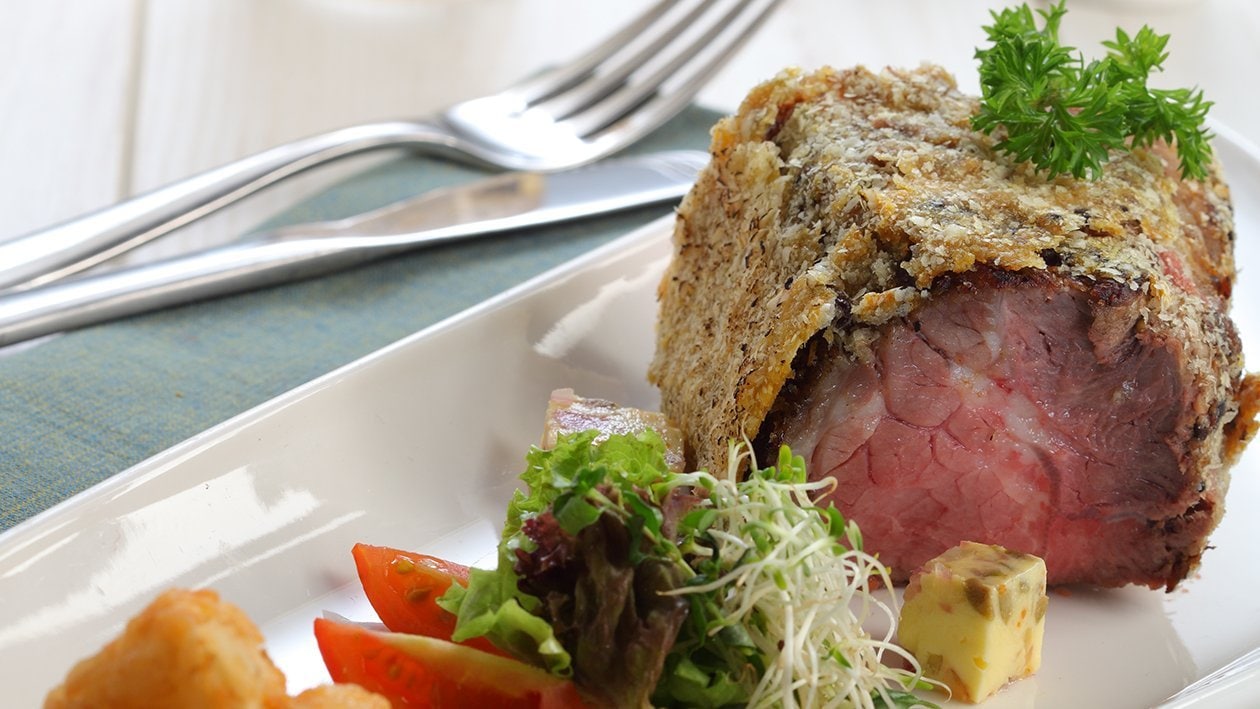 Roasted Beef with Raisin Sauce and Flavoured Butter – - Recipe