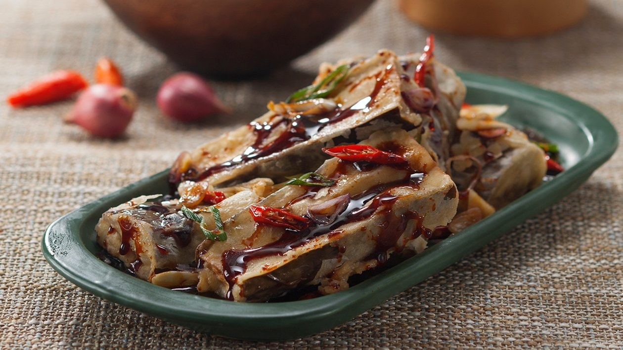 Crispy Eggplant with Spicy Bango Sauce – - Recipe