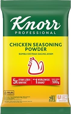 Knorr Chicken Powder 500gr - Knorr Chicken Powder, made from real chicken meat, produces stock with a rich flavor in a practical manner.