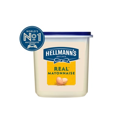 Hellmann's Real Mayo Tub 3L - Hellmann's Real Mayonnaise, with a delicious balanced taste and a creamy texture, the best choice for your cooking!