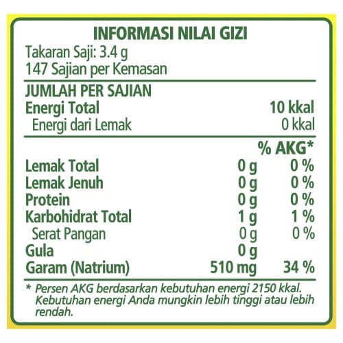 Knorr Bumbu Ekstrak Daging Ayam 500g - Knorr Chicken Powder, yang terbuat dari daging ayam asli menghasilkan kaldu dengan cita rasa yang mantap dan praktis