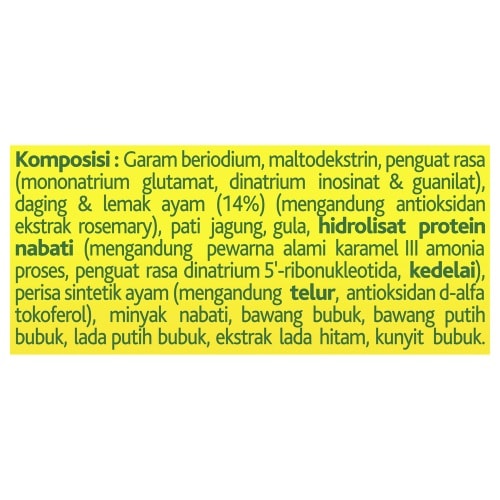 Knorr Bumbu Ekstrak Daging Ayam 500g - Knorr Chicken Powder, yang terbuat dari daging ayam asli menghasilkan kaldu dengan cita rasa yang mantap dan praktis