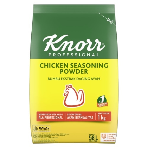 Knorr Bumbu Rasa Ayam 1KG - Knorr Chicken Powder, dengan ekstrak daging ayam asli akan memperkuat rasa hidangan secara keseluruhan