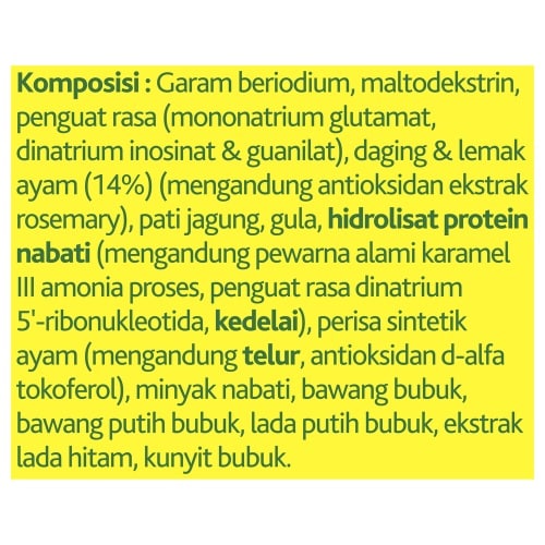 Knorr Bumbu Rasa Ayam 1KG - Knorr Chicken Powder, dengan ekstrak daging ayam asli akan memperkuat rasa hidangan secara keseluruhan