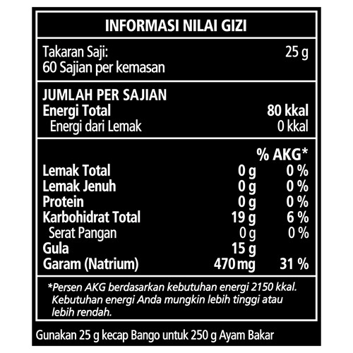 Bango Kecap Manis 1.5kg - Bango, Kecap Manis nomor 1, dipercaya oleh banyak restoran ternama di Indonesia.