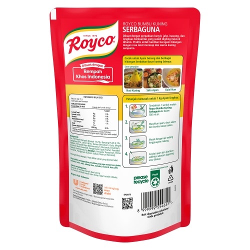 Royco Bumbu Dasar Ayam Kuning 600gr - Baru! Royco Bumbu Dasar Ayam Kuning, bumbu giling basah praktis untuk memasak berbagai hidangan