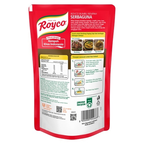 Royco Bumbu Rempah Serbaguna 525G - Dengan Royco Bumbu Dasar Rendang, semua bisa hadirkan kelezatan Rendang otentik setiap saat!