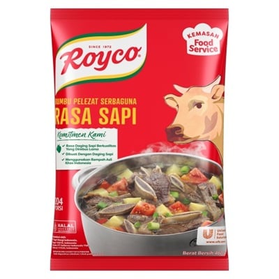 Royco Bumbu Penyedap Rasa Sapi Pouch 460g - Royco, dengan daging & rempah berkualitas untuk hasilkan kaldu mantap, penuh citarasa!