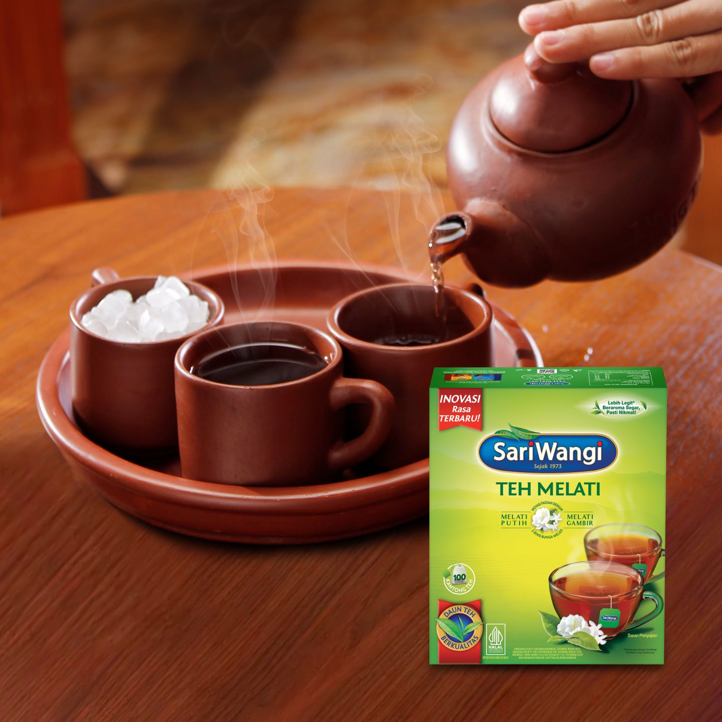 Sarimelati Tea Bag 100 - Sariwangi Teh Melati, dengan formulasi baru. 
Dalam kemasan isi 1000, Lebih ekonomis.