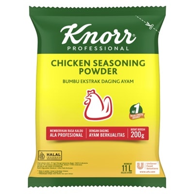 Knorr Bumbu Ekstrak Daging Ayam 200g - Knorr Chicken Powder, dengan ekstrak daging ayam asli akan memperkuat rasa hidangan secara keseluruhan