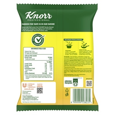 Knorr Bumbu Ekstrak Daging Ayam 200g - Knorr Chicken Powder, dengan ekstrak daging ayam asli akan memperkuat rasa hidangan secara keseluruhan