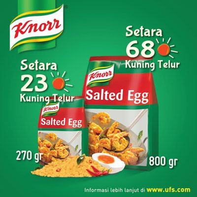 Knorr Bubuk Saus Telur Asin 270g - Knorr Golden Salted Egg Powder adalah bumbu serbaguna untuk menciptakan kreasi hidangan tanpa batas.