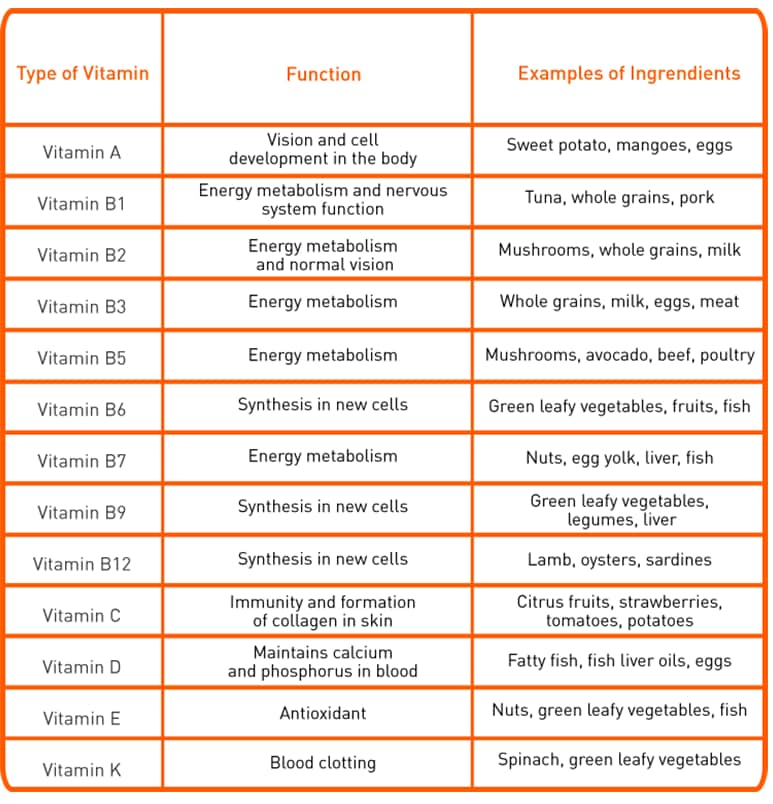 Types Of Nutrients Unilever Food Solutions Id