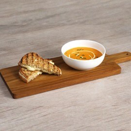 Grilled Four-Cheese Sandwich with Tomato-Ginger Soup