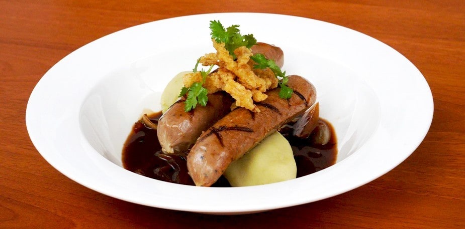 Banger dan Mash, Bawang Bombai-Thyme Teriyaki Demi-Glace