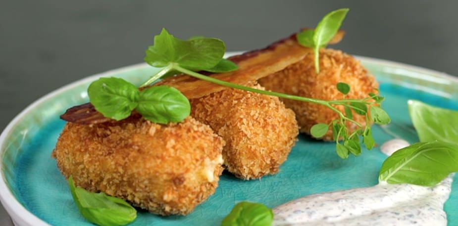 Kroket Kentang dengan Ham dan Mozzarella