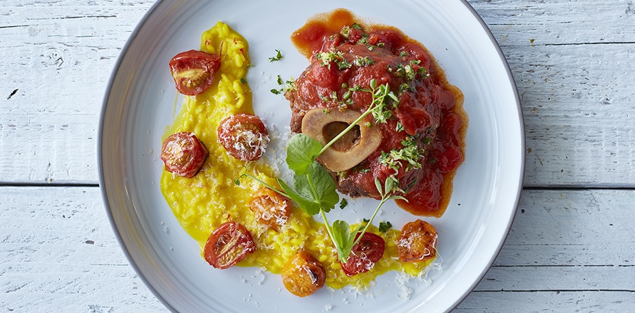 Ossobuco dengan Risotto Milanese